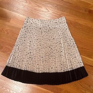 Ann Taylor Black and White Polka Dot Pleated Skirt